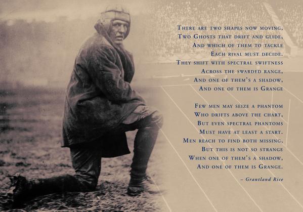 IlliniFootball's tweet photo. #TBT Grantland Rice waxes poetic about the #GallopingGhost, Red Grange. #Illini @Grantland33 http://t.co/LSKxtidpa4