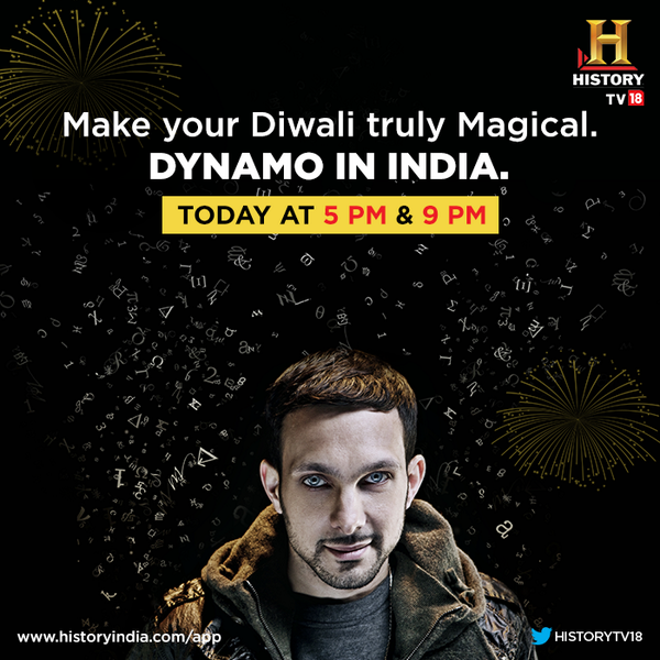 HISTORYTV18's tweet photo. Happy Diwali! Do not miss the Diwali Special, #DynamoInIndia episode featuring @Dynamomagician and @irrfan_k! http://t.co/4Z2uxqnSsk