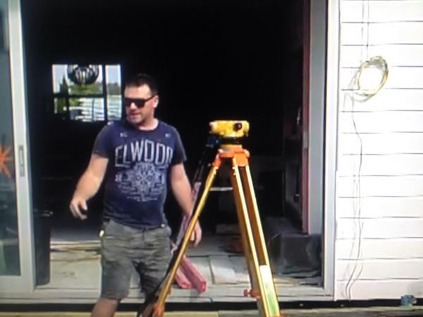 More product placement on The Block NZ.  Our Topcon Automatic Level. #TheBlockNZ