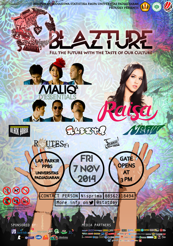 infobandung's tweet photo. #BLAZTURE2014 | Raisa – MALIQ &amp; D’Essentials ,etc | 7/11/2014 | PPBS Unpad Jatinangor | OTS: 60K | @statday http://t.co/b01cAnlOQj