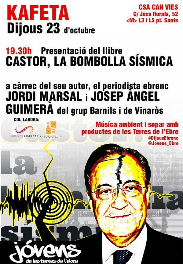 JovensEbre's tweet photo. #DijousEbrenc a CanVies Posarem llum sobre els enganys dl #Castor #NoHoPagarem @Arran_jovent @ArranSants @arran_ebre http://t.co/SeAdDbDYyl