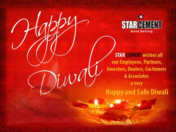 star_cement's tweet photo. wishes all our Employees, Partners,Investors, Dealers, Customers &amp; Associates a very Happy and Safe Diwali ! http://t.co/2H83zjGEAN