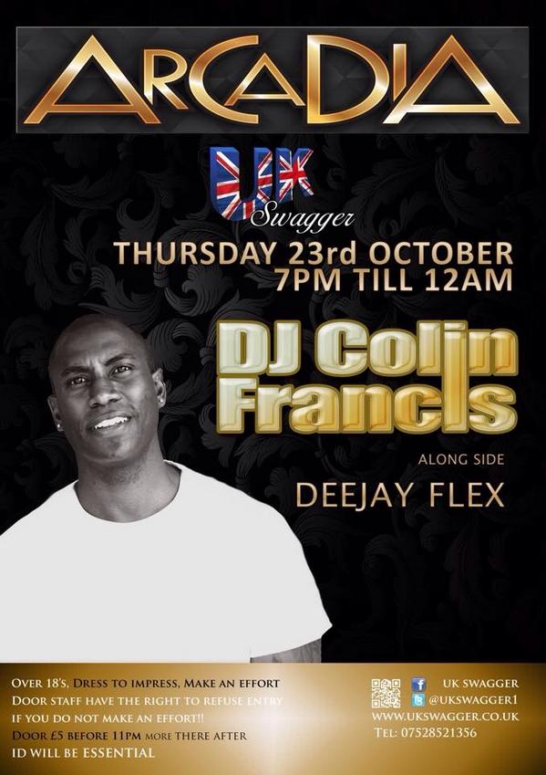 ukswagger1's tweet photo. @djcolinfrancis in the house tonight. @ArcadiaLounge Bexley Heath @ukswagger1 @Deejay_FleX @BexleyheathTown http://t.co/jk4U07ciB8