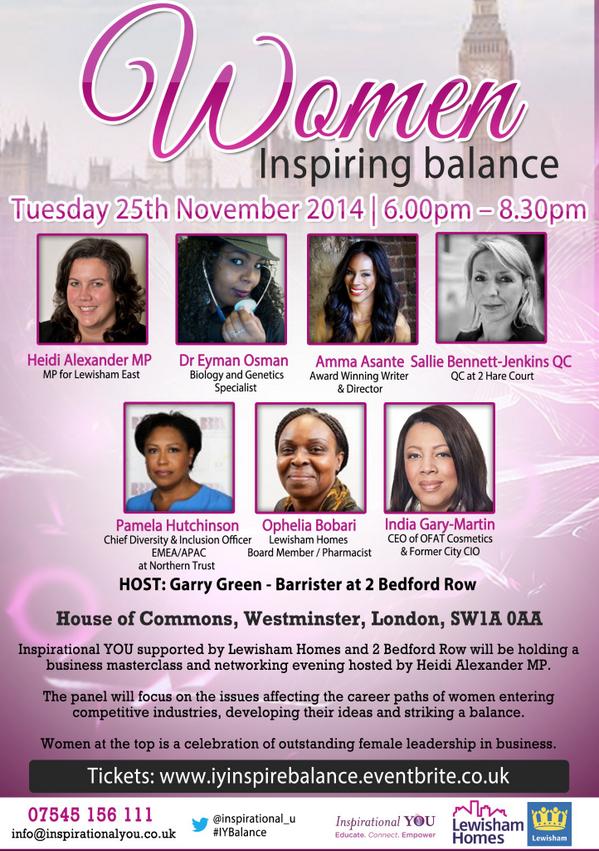SoniaMeggie's tweet photo. Our next @Inspirational_U has almost sold out at @HouseofCommons on Tues 25th Nov. #IYBalance 'Women at the top' http://t.co/pb6q0PnhI3