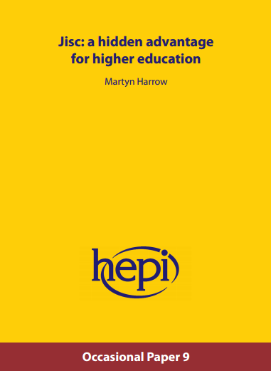 Jisc's tweet photo. Martyn Harrow's yellow paper for @HEPI_news 'Jisc: a hidden advantage for higher education'   http://t.co/GT1JjtxHPt http://t.co/XWznyRh1QR