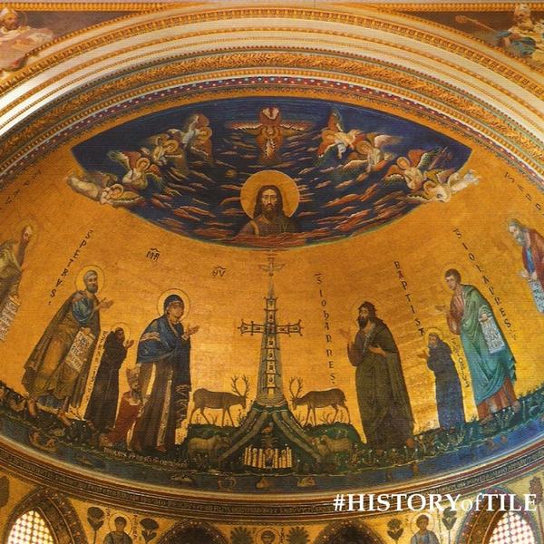 CeramicsOfItaly's tweet photo. The Basilica of St. John Lateran in Rome was known as "The Golden Basilica", because of its mosaics. #HistoryOfTIle http://t.co/kUv7QMkgcH
