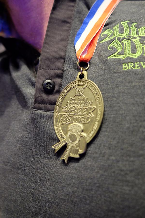 wickedweedbeer's tweet photo. GABF Gold Medal winning honey beer, Mompara, is in the brewhouse. Expect to see it in November. #gabf2014 http://t.co/7PQiKB6bEl