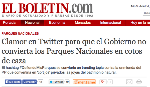 SEO_BirdLife's tweet photo. Es noticia. Clamor en Twiiter para que el PP no se cargue los parques http://t.co/HS3CvSsRcx #DefiendoMisParques http://t.co/XWPV5hngbi