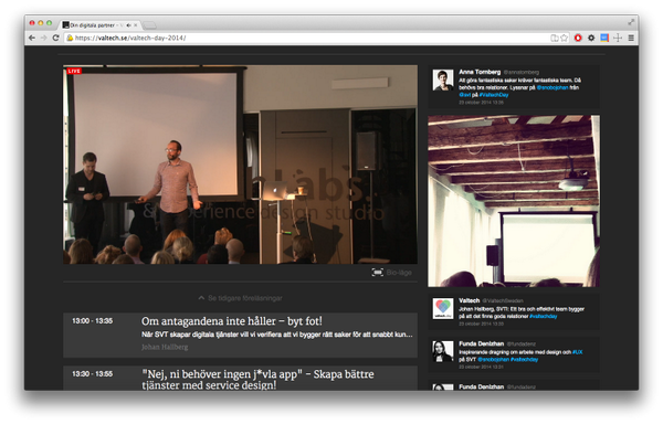 edward_dahllof's tweet photo. nu kör @uxhannes och @maximilian_UX sin dragning på #Valtechday : Nej ni behöver ingen j*vla app! Grymt! http://t.co/EwKzANhRsd