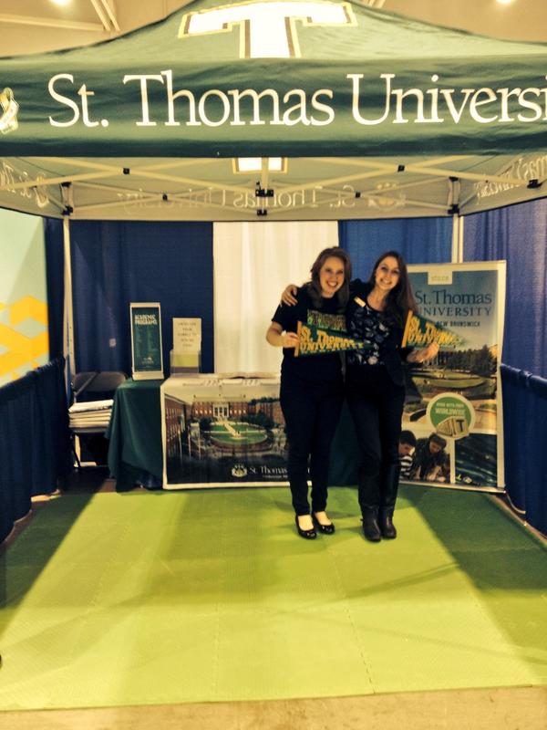Michelle_STU's tweet photo. All set up for #MonctonDays ! See you soon @MonctonHighScho @harrisontrimble @TantramarHigh #Caledonia #STUontheroad http://t.co/pwilJvgM7q