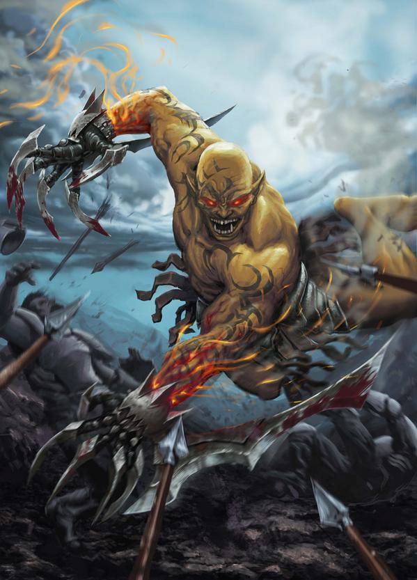 MOAR Chromancer Art!  Fireblood Orc from David Lee.  chromancer.com #BetaisComing