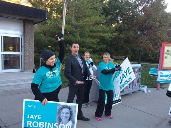 So lucky to have the best team of singing, dancing and cheering volunteers in the city! #ward25 #TOpoli #JayeDogs