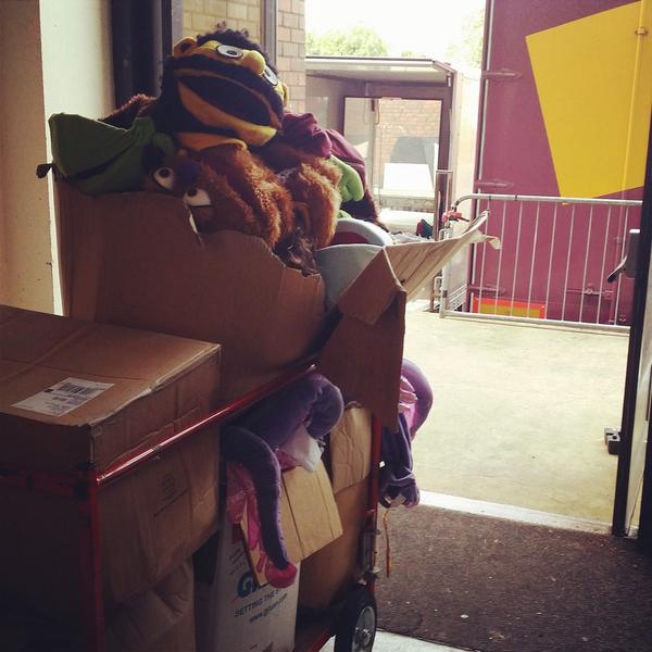 WestSideArts's tweet photo. 'It's All Happening' @TheHelixDublin look who arrived at the theatre today?? #bringontheaddams #AvenueQ #Puppets http://t.co/XXowGYla7g