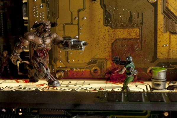 verge's tweet photo. Bringing #Doom to life with circuit boards, bullets, and toys http://t.co/o9brzQQTfk http://t.co/6RLjHJdDkD
