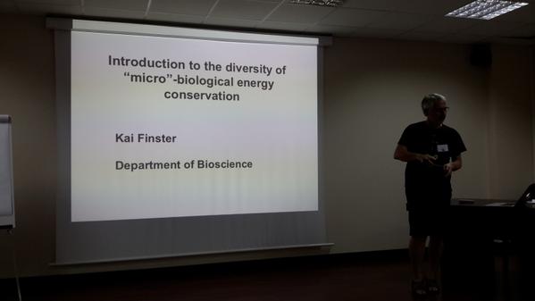 sacscience's tweet photo. Shifting gears! Astrobiology lecture by Kai Finster at #sacretreat http://t.co/IjaTXgIh8y