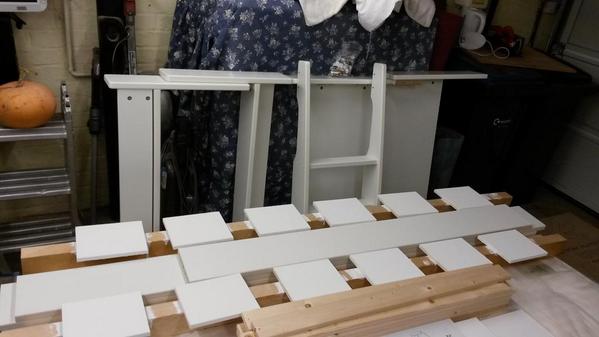 rolfoben's tweet image. Build a bed, part build a 2nd, paint over marks on walls in 2 rooms, 2 coats of paint, and  dinner. #notstopped