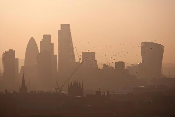 efektimasales's tweet photo. "Birds flying over St Pancras and The City at sunrise. @kingscrossuk @StPancrasRen @StPancrasInt @RSPBLondon http://t.co/zZA1eUtrGo"