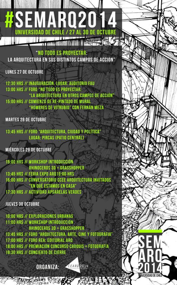 MundoFAU_uchile's tweet photo. Estudiantes de la FAU organizan Semana de la Arquitectura @CEARQ_Uchile http://t.co/UaiD2PX0yz http://t.co/X9ZFh95oRH