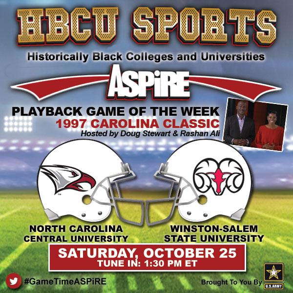 WSSU_Athletics's tweet photo. Set your DVR's! Saturday, October 25, 1:30PM ET for the HBCU Playback Game of the Week: NCCU vs. WSSU #GameTimeASPiRE http://t.co/Tyh50ph9Tb