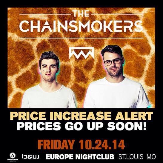 EDMWEEKENDS's tweet photo. .@thechainsmokers WILL BE IN STL TOMORROW 😘❤️😍 http://t.co/QA41mUi3vG