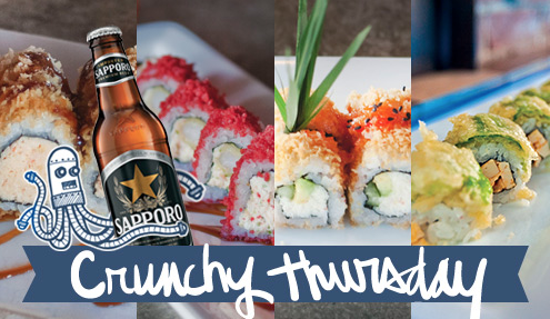 BlueSushiLNK's tweet photo. Fallen leaves are crunchy. So are Thursdays at Blue. Enjoy our #CrunchyThursday special! $5 Crunchy rolls|$2 Sapporo. http://t.co/ZfeNuw36YC
