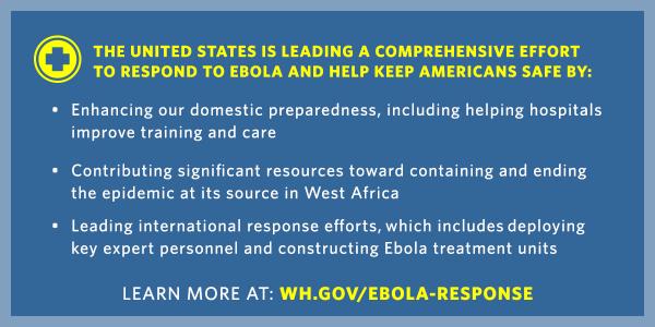 Get the latest on our comprehensive effort to respond to #Ebola and keep Americans safe → go.wh.gov/7ET6KW