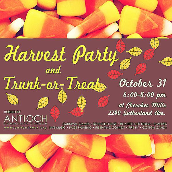 AntiochKnox's tweet photo. Our Harvest Party is next Friday! Details here: http://t.co/NEanMEoXQc #TrunkorTreat #Knoxville #AntiochKnox http://t.co/QE1jRUnKwE