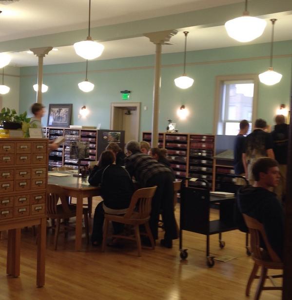 Butte Central history class hard at work researching Butte's history!