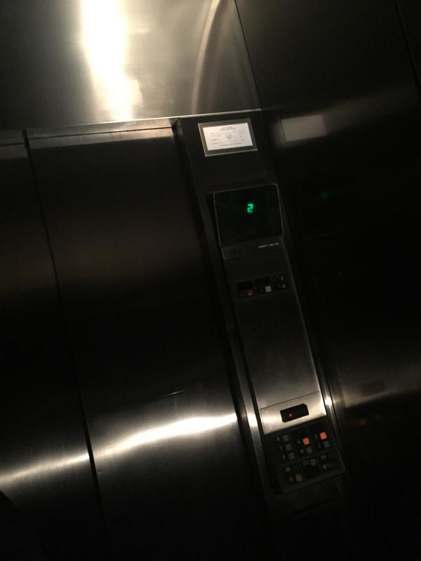 RobBoshman's tweet photo. Attention 
@pivotal we are celebrating halloween early, all elevator lighting is disabled! Have a #spootacular day http://t.co/N4tcraergJ