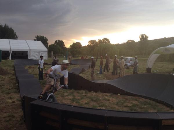 AfricaCycleFair's tweet photo. Pump track @AfricaCycleFair and a beautiful sunset. First 5 retweets get a free entry to the Fair! http://t.co/wZE8Z5dWZD
