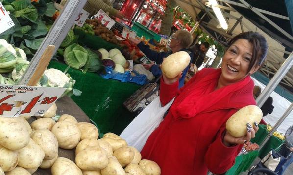 MillhousesPub's tweet photo. Say hello to The Millhouses Manager Simone.  She loves fresh produce (or dinosaur eggs) #HelloSimone http://t.co/LKLvSG29fD