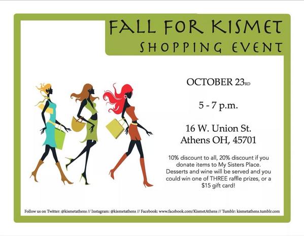 Fall for <a href="/KismetAthens/">Kismet</a> Shopping Event tonight!