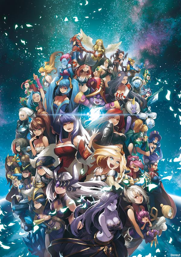 LeagueofFandom's tweet photo. League of Ladies~ by Dixneuf! http://t.co/Ny26FI6FAn #leagueoflegends #fanart http://t.co/s4HyO0rrui