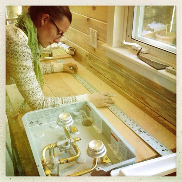 ourfirsttiny's tweet image. Old-growth, Doug fir countertops underway #tinyhouse #DIY #kitchen #interiordesign