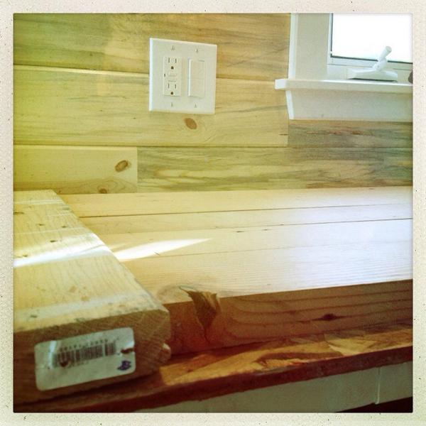 ourfirsttiny's tweet image. Old-growth, Doug fir countertops underway #tinyhouse #DIY #kitchen #interiordesign