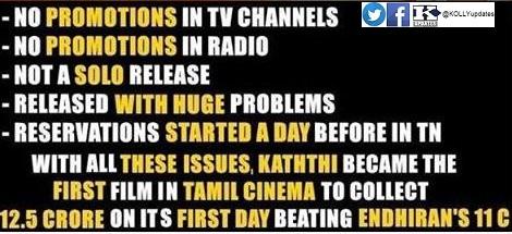 KollyUpdates's tweet photo. Real facts in #kaththi
if u agree--Retweet
@ARMurugadoss @anirudhofficial @Samanthaprabhu2 @actorsathish @NeilNMukesh http://t.co/ZeC7RZa5sB