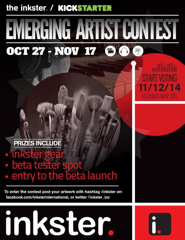 Submit #Artwork to #inkster #kickstarter #Emerging #Artists #Contest for a chance to #win an @inkster_inc #BetaTest