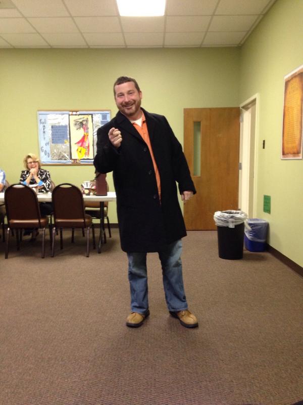 FoundryFamily's tweet photo. #wasityou that donated this coat? @brandon_lackey is grateful! @tfoundry, where every purchase help change lives! http://t.co/pSl5hhsu6T