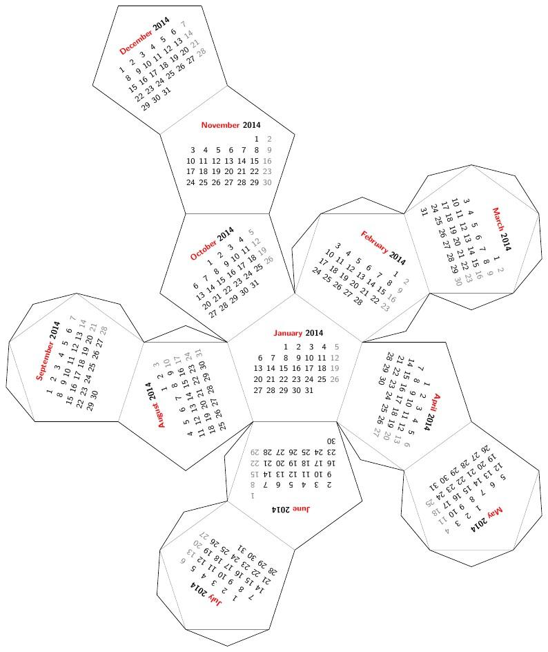 Overleaf on Twitter: "Fancy a cool dodecahedron calendar for your desk?  Create one with LaTeX in seconds! http://t.co/eBXbWdIzhm #phdchat  http://t.co/8l0Zg1HjRG" / Twitter