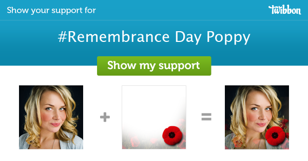 Please help support #Remembrance Day Poppy, add a #Twibbon now! twb.ly/SBFAGy