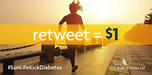 For each tweet/RT using #SunLifeKickDiabetes we'll donate $1 to @JDRF_Canada, up to $60k, for diabetes research. Go!