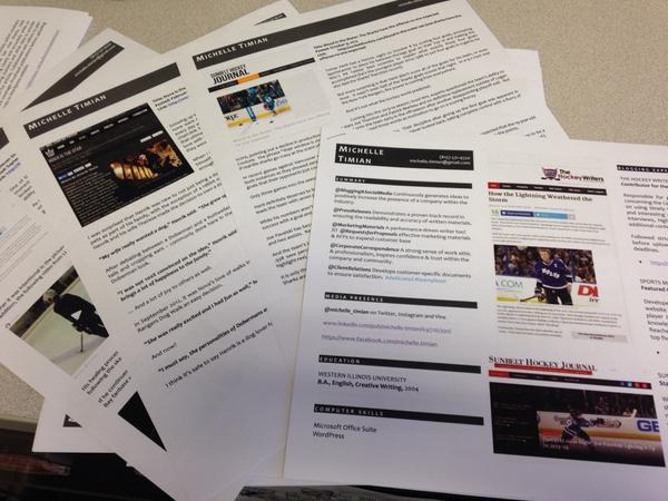 michelle_timian's tweet image. Getting prepped for @PredsNHL &apos;Breaking into Sports&apos; workshop and career fair this weekend! #resume #writingsamples
