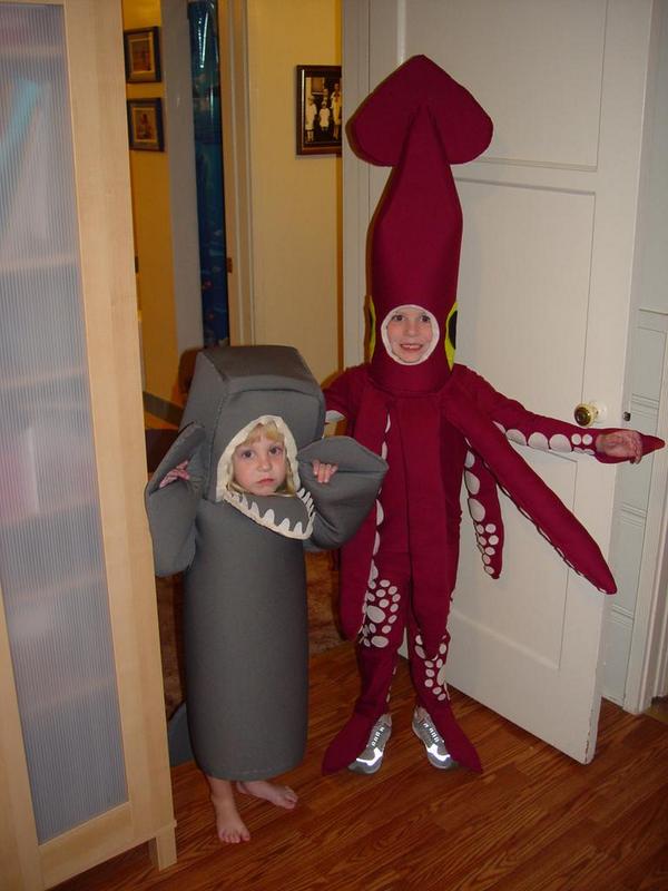 set271's tweet image. Maren (3) &amp;amp; Deacon (5) in whale &amp;amp; squid costumes, 10/2007. #tbt