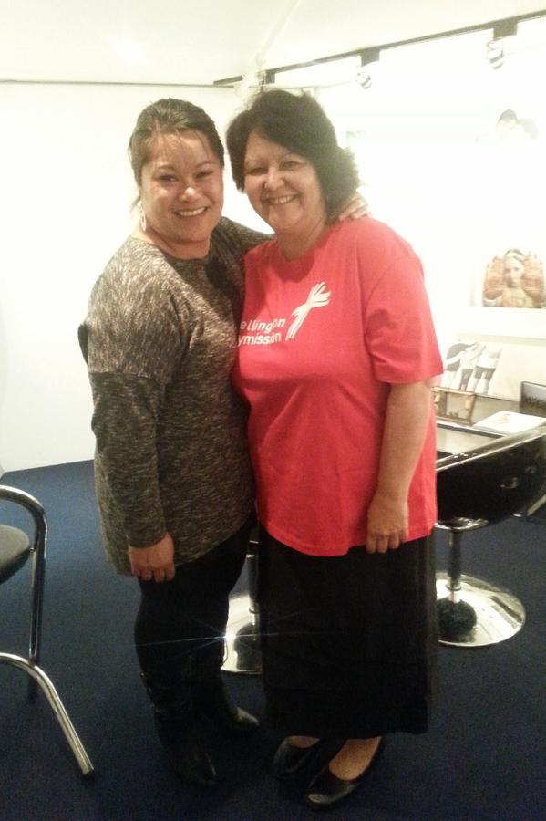 Woolf_PhotoNZ's tweet photo. #MissionStars for @WgtnCityMission - The two Marias- legends! Christmas Star Appeal launching November 1st... http://t.co/XyEN64cJJ4