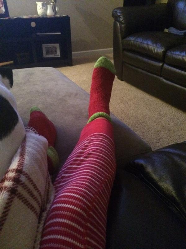 EQBurris's tweet photo. My outfit when the Schwann man showed up. He asked if I wanted peppermint ice cream. #howembaressing #christmaslover http://t.co/TKHHH2rYNQ