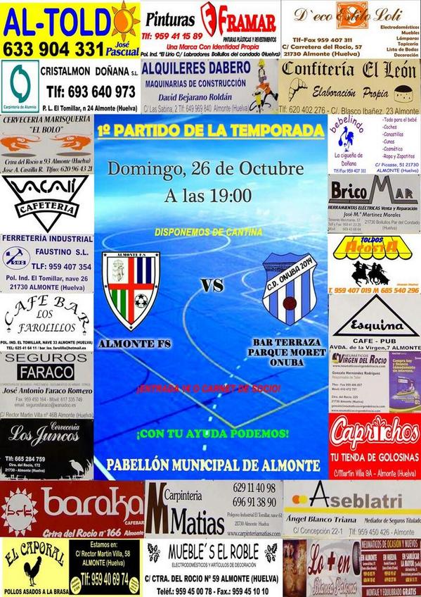 Empieza lo bueno, este domingo 26 jugamos en casa, ante un gran rival que aspira a lo más alto <a href="/CD_Onuba_2014/">CD Onuba 2014 Onubense de Baterías</a> anímate