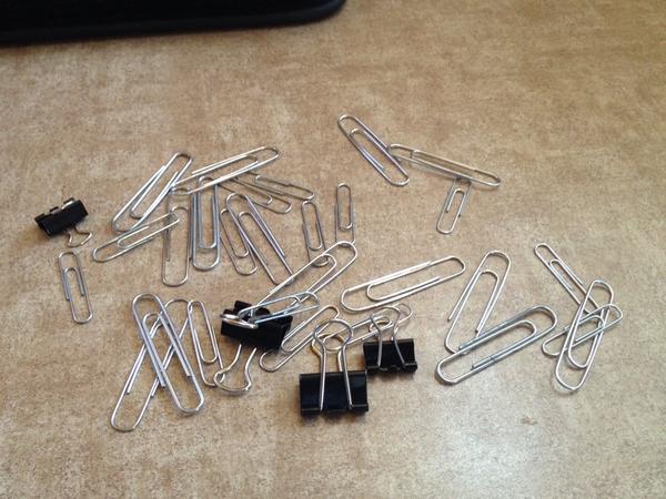NathanDRichards's tweet image. A sampling of paper clips used on a recent job #OfficeCore