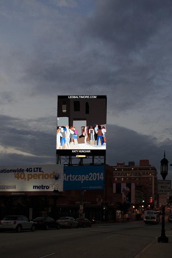 ayerssaintgross's tweet photo. Love @katyhunchar's illustrations on a billboard on Charles Street next to #pennstation! Check 'em out! #LEDBaltimore http://t.co/CC4dcczlWY