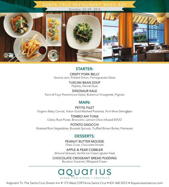 santacruzdining's tweet photo. #SCRW14 Restaurant Showcase: @Aquariussc
More Information - http://t.co/sAc26rdncj http://t.co/C65Hw1Wi9p