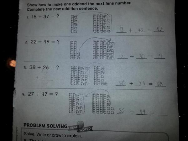 Home School Math How To Make One Addend The Next Tens Number